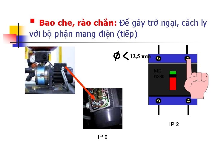 § Bao che, rào chắn: Để gây trở ngại, cách ly với bộ phận