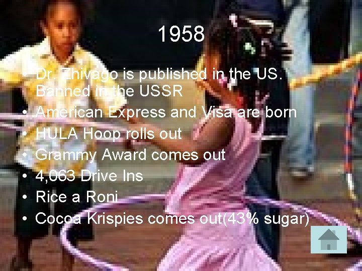 1958 • Dr. Zhivago is published in the US. Banned in the USSR •