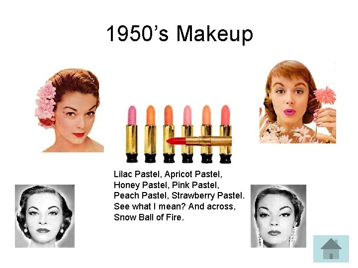 1950’s Makeup Lilac Pastel, Apricot Pastel, Honey Pastel, Pink Pastel, Peach Pastel, Strawberry Pastel.