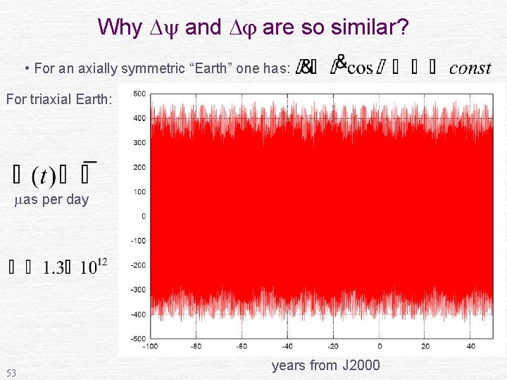 Why and are so similar? • For an axially symmetric “Earth” one has: For