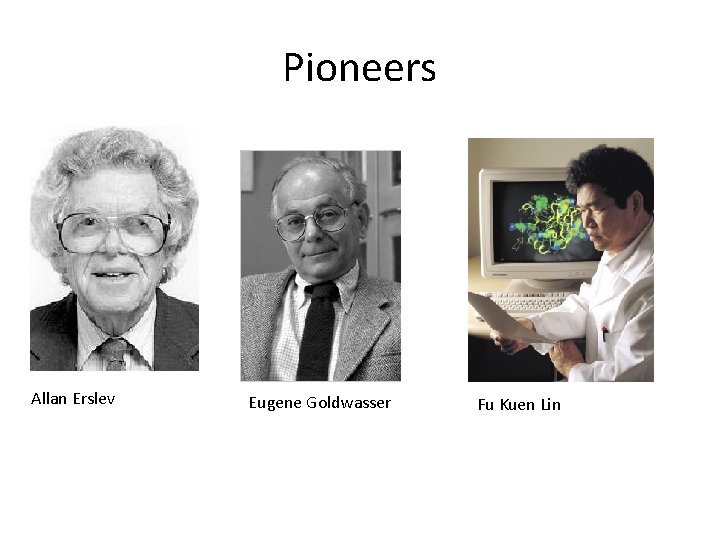 Pioneers Allan Erslev Eugene Goldwasser Fu Kuen Lin 