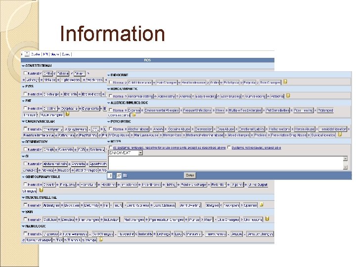 Information �Almost. Review of Systems. Information �Almost. Review of Systems.