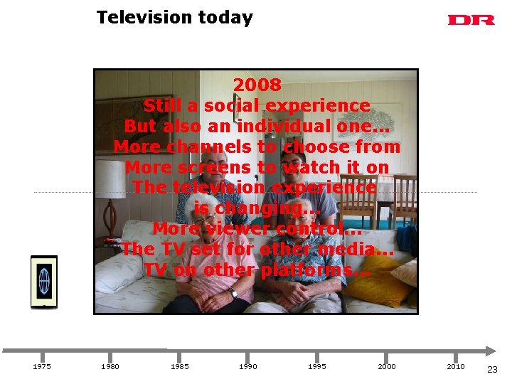 Television today 2008 Still a social experience But also an individual one. . .