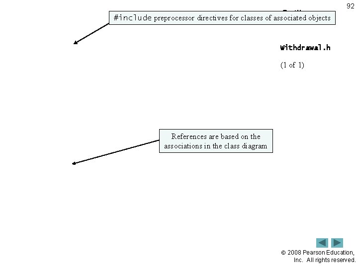 Outlineobjects #include preprocessor directives for classes of associated 92 Withdrawal. h (1 of 1)