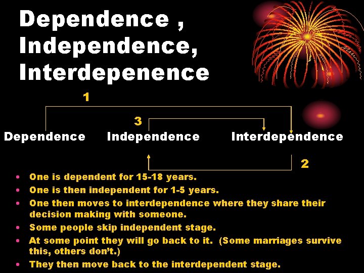 Dependence , Independence, Interdepenence 1 Dependence 3 Independence Interdependence 2 • One is dependent