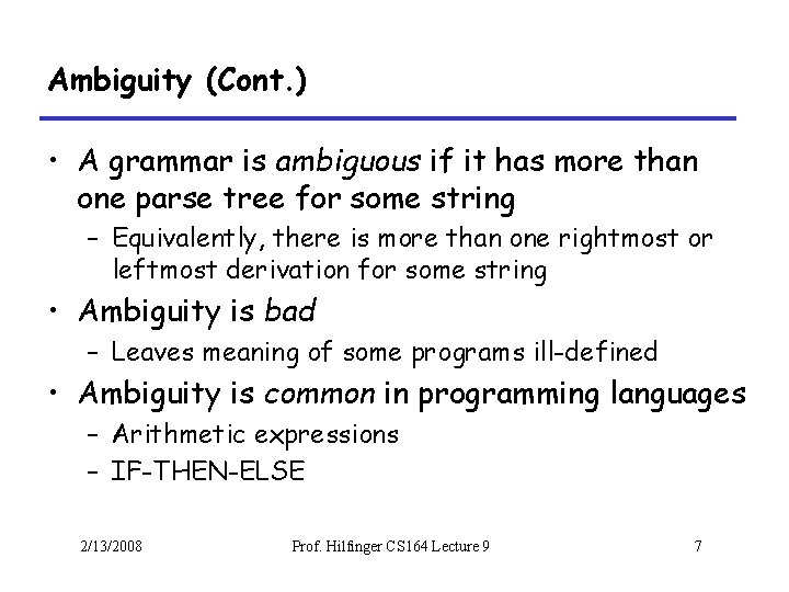 ambiguity-precedence-associativity-topdown-parsing-lecture-9-10
