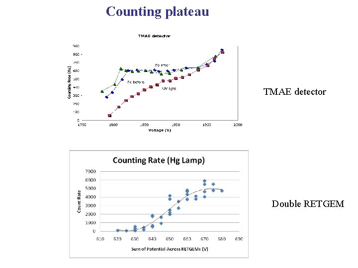 Counting plateau TMAE detector Double RETGEM 