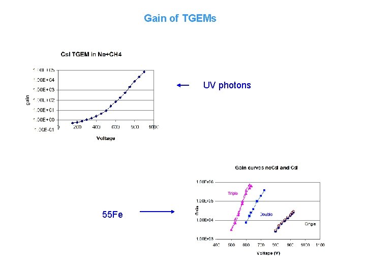 Gain of TGEMs UV photons 55 Fe 