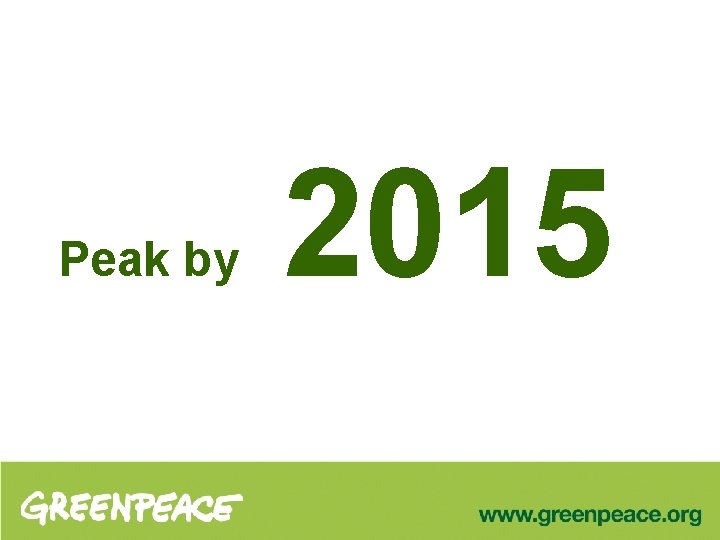Peak by 2015 