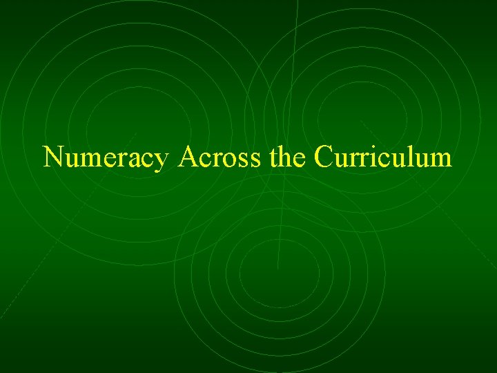 Numeracy Across the Curriculum 