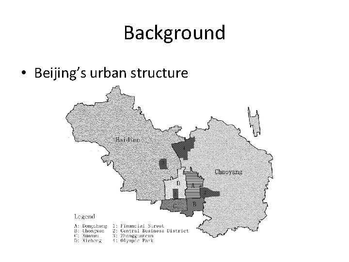 Background • Beijing’s urban structure 