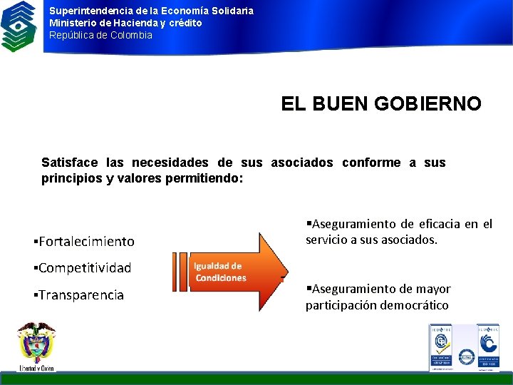 Superintendencia de la Economía Solidaria Ministerio de Hacienda y crédito República de Colombia EL