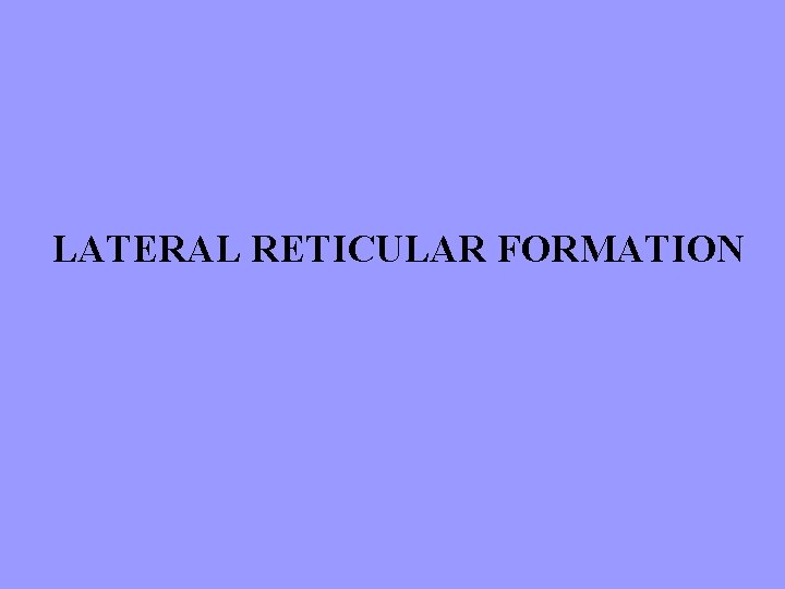 LATERAL RETICULAR FORMATION 