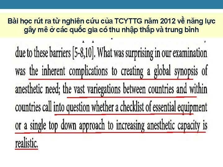 Bài học rút ra từ nghiên cứu của TCYTTG năm 2012 về năng lực