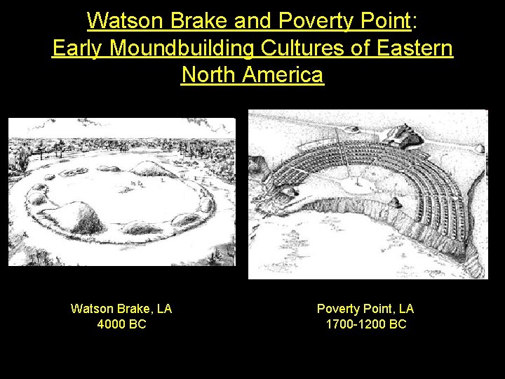 Watson Brake and Poverty Point: Early Moundbuilding Cultures of Eastern North America Watson Brake,