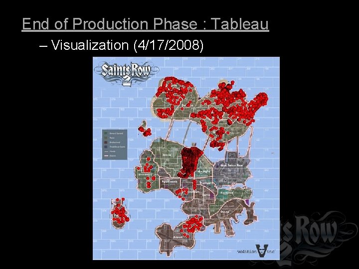 End of Production Phase : Tableau – Visualization (4/17/2008) 