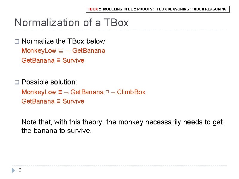 TBOX : : MODELING IN DL : : PROOFS : : TBOX REASONING :