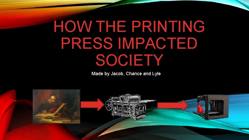 HOW THE PRINTING PRESS IMPACTED SOCIETY Made by Jacob, Chance and Lyle 