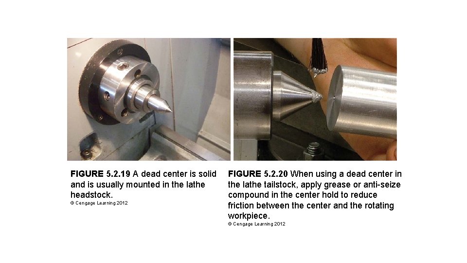 FIGURE 5. 2. 19 A dead center is solid and is usually mounted in FIGURE 5. 2. 19 A dead center is solid and is usually mounted in