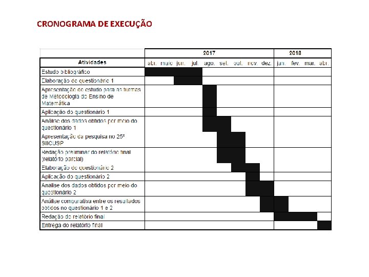 CRONOGRAMA DE EXECUÇÃO 