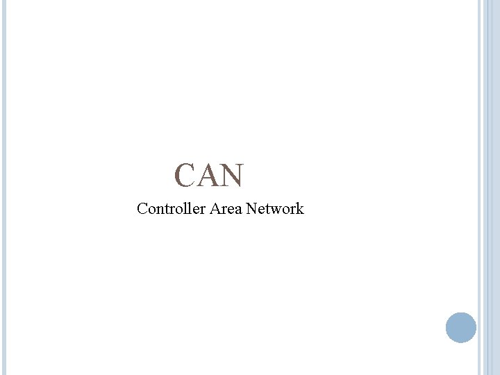 CAN Controller Area Network 