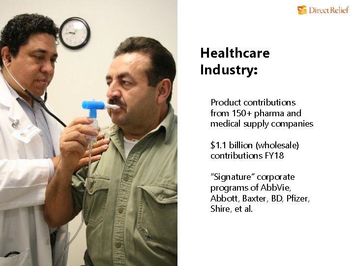 Healthcare Industry: Product contributions from 150+ pharma and medical supply companies $1. 1 billion