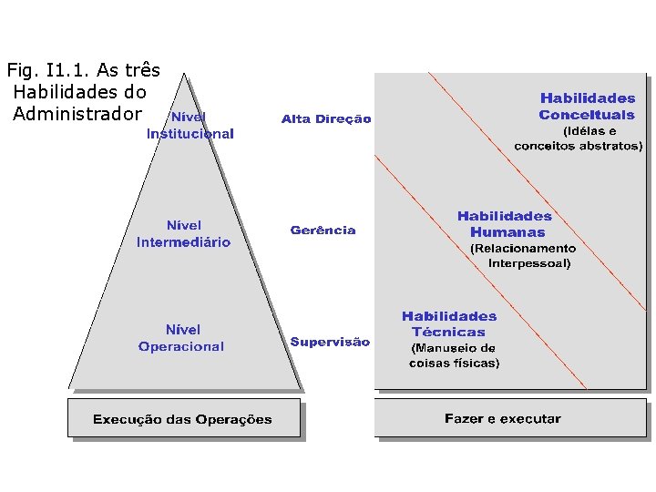 Fig. I 1. 1. As três Habilidades do Administrador Fig. I 1. 1. As três Habilidades do Administrador