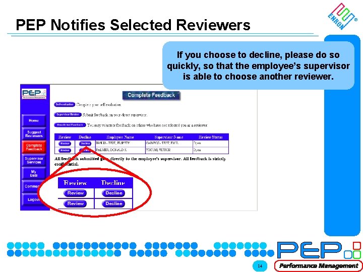 PEP Notifies Selected Reviewers ® If you choose to decline, please do so quickly, PEP Notifies Selected Reviewers ® If you choose to decline, please do so quickly,