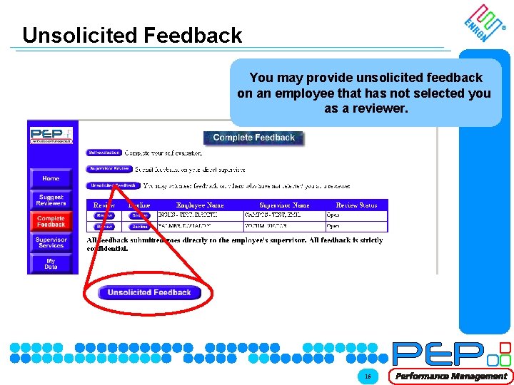 Unsolicited Feedback ® You may provide unsolicited feedback on an employee that has not Unsolicited Feedback ® You may provide unsolicited feedback on an employee that has not