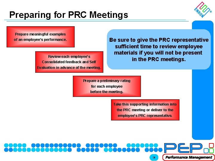Preparing for PRC Meetings ® Prepare meaningful examples of an employee’s performance. Review each Preparing for PRC Meetings ® Prepare meaningful examples of an employee’s performance. Review each