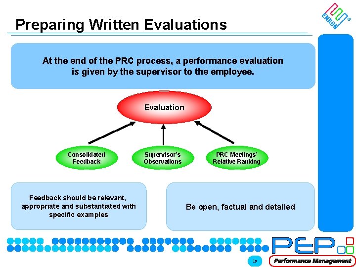 Preparing Written Evaluations ® At the end of the PRC process, a performance evaluation Preparing Written Evaluations ® At the end of the PRC process, a performance evaluation