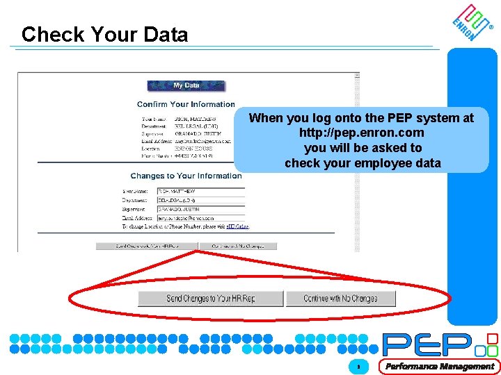 Check Your Data ® When you log onto the PEP system at http: //pep. Check Your Data ® When you log onto the PEP system at http: //pep.