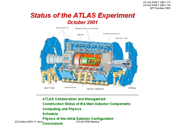 ATLAS RRB-T 2001 -117 ATLAS RRB-T 2001 -118 22 nd October 2001 Status of