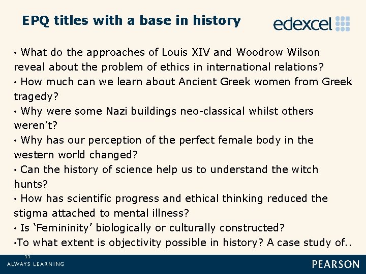 EPQ titles with a base in history What do the approaches of Louis XIV