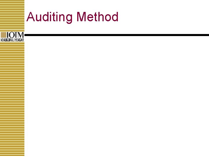 Auditing Method 