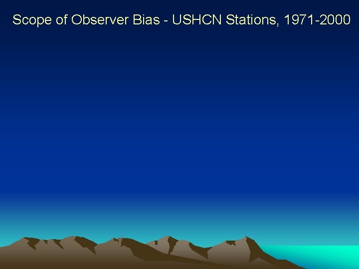 Scope of Observer Bias - USHCN Stations, 1971 -2000 