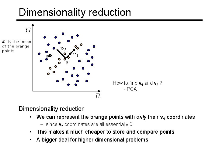 Dimensionality reduction How to find v 1 and v 2 ? - PCA Dimensionality