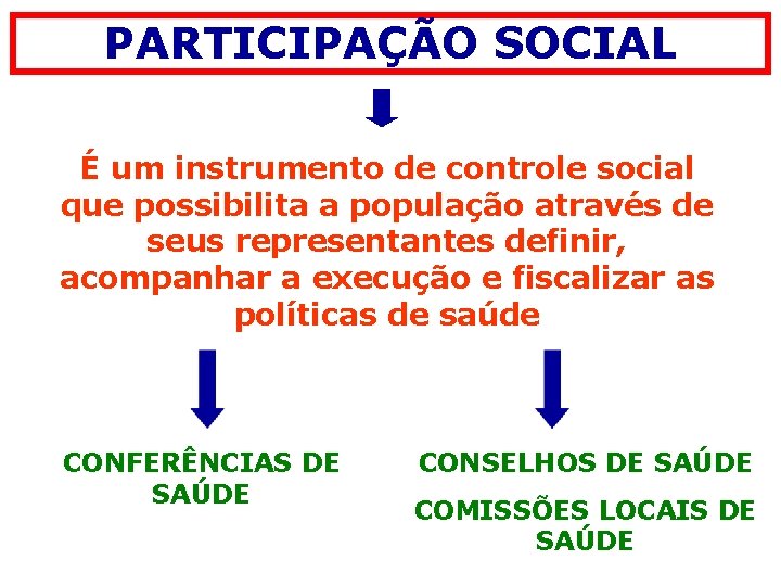 PARTICIPAÇÃO SOCIAL É um instrumento de controle social que possibilita a população através de PARTICIPAÇÃO SOCIAL É um instrumento de controle social que possibilita a população através de
