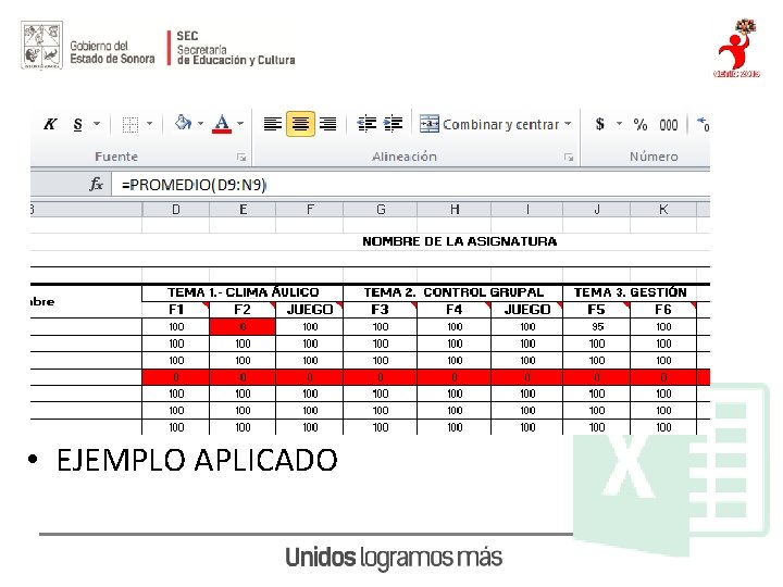 Ejemplo de uso: Calificador • EJEMPLO APLICADO 