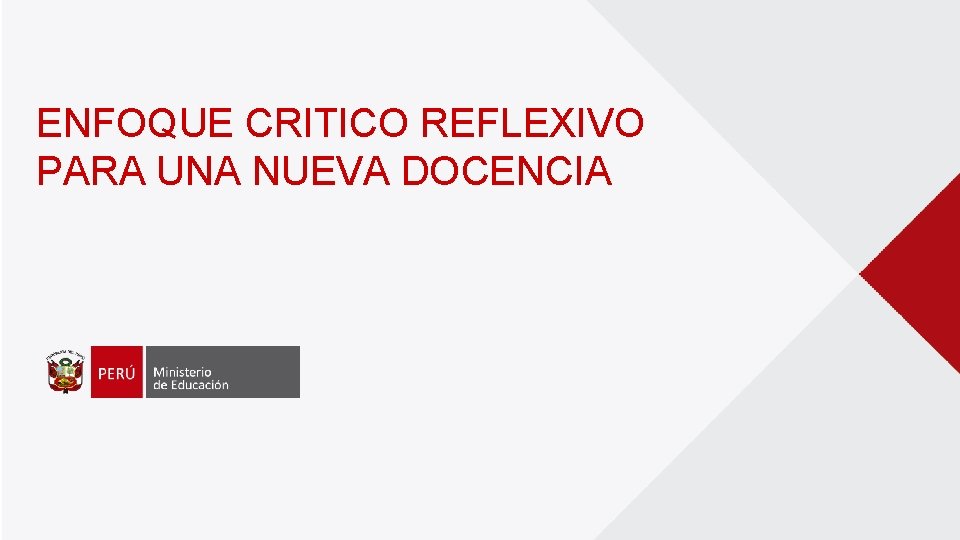 ENFOQUE CRITICO REFLEXIVO PARA UNA NUEVA DOCENCIA 