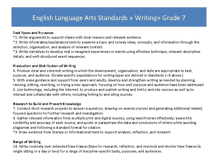 English Language Arts Standards » Writing» Grade 7 Text Types and Purposes *1. Write