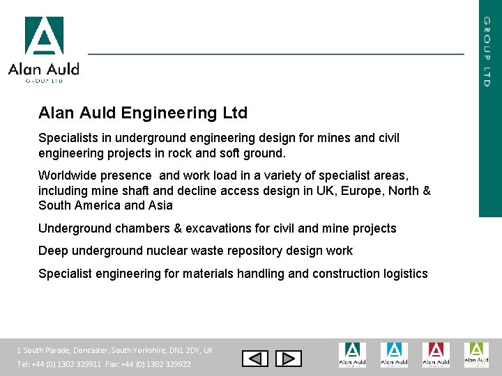 Alan Auld Engineering Ltd Specialists in underground engineering design for mines and civil engineering