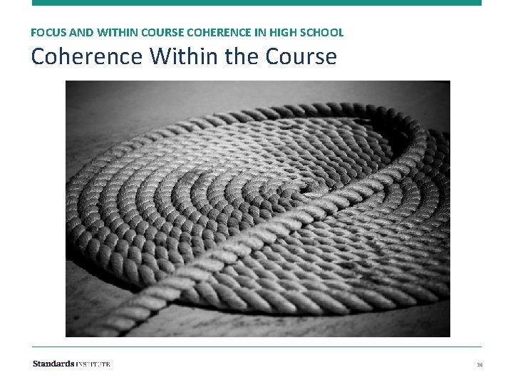 FOCUS AND WITHIN COURSE COHERENCE IN HIGH SCHOOL Coherence Within the Course 36 