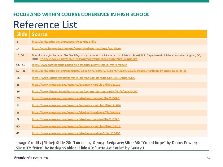FOCUS AND WITHIN COURSE COHERENCE IN HIGH SCHOOL Reference List Slide Source 6 http: