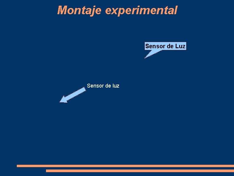 Montaje experimental Sensor de Luz Sensor de luz 