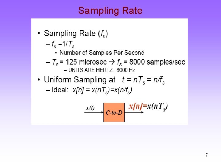 Sampling Rate 7 