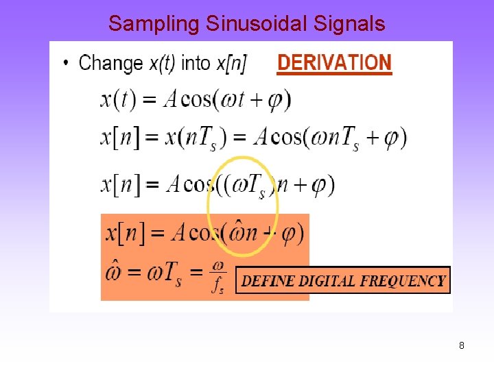 Sampling Sinusoidal Signals 8 