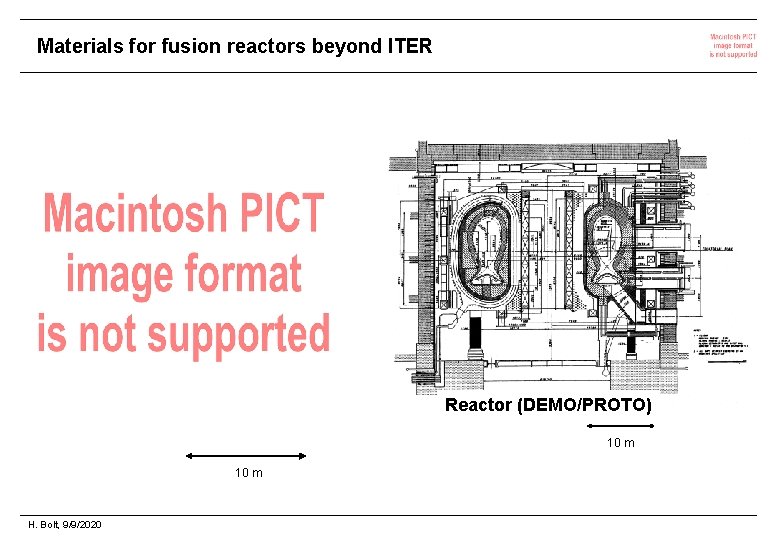 Materials for fusion reactors beyond ITER Reactor (DEMO/PROTO) 10 m H. Bolt, 9/9/2020 