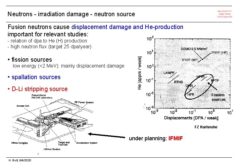 Neutrons - irradiation damage - neutron source Fusion neutrons cause displacement damage and He-production