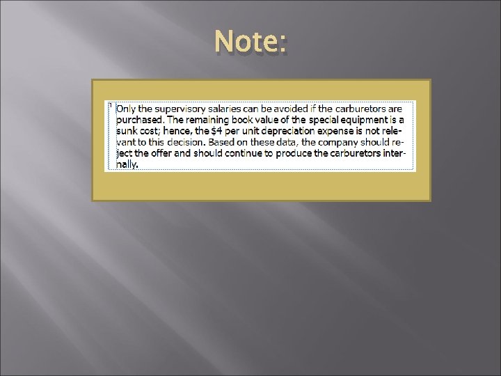 Note: Note:
